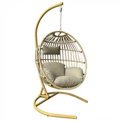 Fotele ogrodowe wiszące - Mirpol Fotel hamakowy Vico beżowy - miniaturka - grafika 1