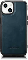 Etui i futerały do telefonów - iCarer Leather Oil Wax etui pokryte naturalną skórą do iPhone 14 Plus (kompatybilne z MagSafe) niebieski (WMI14220719-BU) - miniaturka - grafika 1