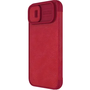 Nillkin Qin Leather Pro Case etui iPhone 14 Plus osłona na aparat kabura pokrowiec obudowa z klapką czerwony - Etui i futerały do telefonów - miniaturka - grafika 3