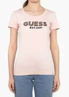 Koszulki i topy damskie - Koszulka damska GUESS SS RN MESH LOGO TEE - Guess - miniaturka - grafika 1