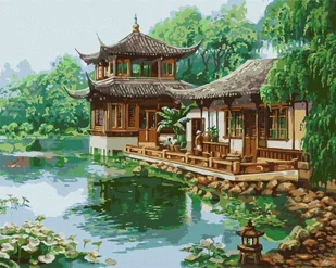 Malowanie po numerach - Chiński dom 40x50cm - Malowanie po numerach - miniaturka - grafika 1