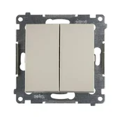 Wyłączniki światła i elektryczne - Simon Włącznik podwójny 54 kremowy - miniaturka - grafika 1