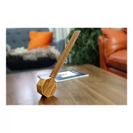 Noże stołowe - Brązowa lampa stołowa w dekorze drewna klonowego Gingko Octagon - miniaturka - grafika 1