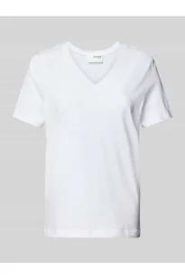 T-shirt z dekoltem w serek model ESSENTIAL - Selected Femme - Koszulki i topy damskie - miniaturka - grafika 1