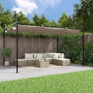 Pawilony ogrodowe - vidaXL Pergola ze zwijanym dachem, taupe, 395x292x230 cm - miniaturka - grafika 1