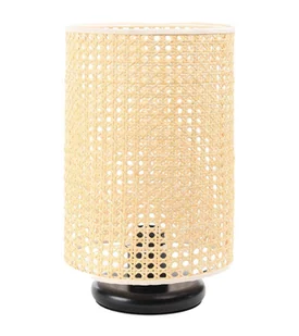 Lampa stołowa BOHO LOW BLACK rattan naturalny - Lampy stojące - miniaturka - grafika 1