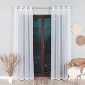 Firany - Firana gotowa z woalu, 140x250 cm, na srebrnych przelotkach - miniaturka - grafika 1