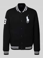 Kurtki damskie - Kurtka baseballowa z listwą guzikową i wyhaftowanym logo - miniaturka - grafika 1