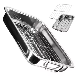 Stalowa brytfanna z rusztem do pieczenia 31 cm - Formy do ciast - miniaturka - grafika 1