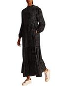 Sukienki - Superdry Damska sukienka Skylar Maxi Casual, Black Dot, S - miniaturka - grafika 1