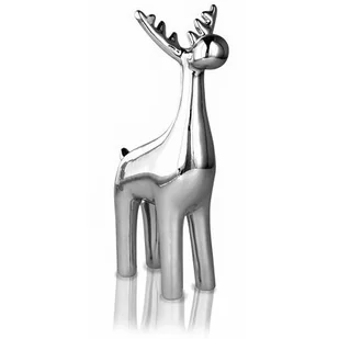 Figurka ceramiczna Renifer srebrny 16 cm - Ozdoby bożonarodzeniowe - miniaturka - grafika 1
