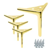 Zawiasy, okucia i inne akcesoria - Zestaw 4 sztuk noga meblowa Kotwica Elegant złoty chrom wysokość 18 cm - miniaturka - grafika 1