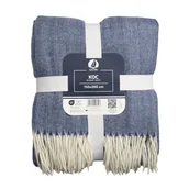 Koce - Koc z Frędzlami Miękki i Stylowy, Idealny na Chłodne Wieczory Granatowy 150x200 cm Captain Mike - miniaturka - grafika 1