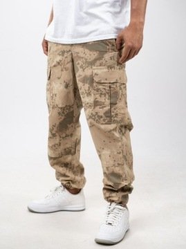 Spodnie Bojówki Męskie Taktyczne Polowe Militarne Brązowe Jigga Moro L