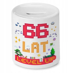 Skarbonka na Urodziny 66 66te 66-te na Prezent z Nadrukiem ze Zdjęciem + Opakowanie na prezent (wzór 04) - Skarbonki - miniaturka - grafika 1