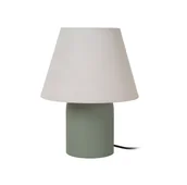 Lampy stojące - Lampka nocna Macia w kolorze oliwkowym z lnianym abażurem - miniaturka - grafika 1