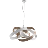 Lampy sufitowe - Vertigo - Lampa wisząca z żelaza lakierowanego na biało i szaro, z regulowanym stalowym kablem, 1 lampa 125 mm - Ø54 mm - BL156-1-BG - miniaturka - grafika 1