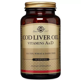 Solgar Cod Liver Oil Vitamins A&d 250caps - Witaminy i minerały - miniaturka - grafika 1