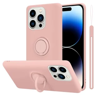 Pokrowiec Do Apple iPhone 14 PRO w LIQUID RÓŻOWY Etui TPU Obudowa Ochronny Case Cover Plecki Cadorabo - Etui i futerały do telefonów - miniaturka - grafika 1
