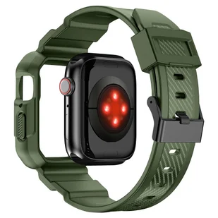 Kingxbar CYF106 2w1 pasek Apple Watch SE, 8, 7, 6, 5, 4, 3, 2, 1 (41, 40, 38 mm) z wbudowanym etui zielony - Akcesoria do smartwatchy - miniaturka - grafika 6