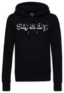 Bluzy damskie - Superdry Damska bluza z kapturem, Czarny, 42 - miniaturka - grafika 1