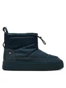 Śniegowce damskie - Tommy Hilfiger Śniegowce Flag Nylon Mini Snowboot FW0FW08334 Granatowy - miniaturka - grafika 1