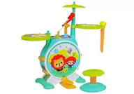 Instrumenty muzyczne dla dzieci - Import LEANToys Kolorowa Perkusja Dla Malucha z Krzesełkiem - miniaturka - grafika 1