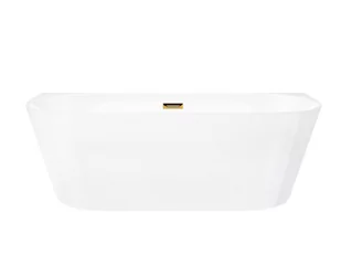 Wanna przyścienna wolnostojąca Corsan E029 Mono 170 cm z wykończeniem złotym - Wanny - miniaturka - grafika 1