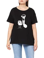 Koszulki i topy damskie - Armani Exchange Damska koszulka Nut & Bolt, czarny, M - miniaturka - grafika 1