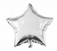 Balony i akcesoria - Balon Foliowy Gwiazda Srebrna Błyszcząca Dekoracje Urodziny 45Cm - miniaturka - grafika 1