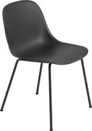 Fotele i krzesła ogrodowe - Krzesło Fiber Tube czarne na stalowych nogach - miniaturka - grafika 1