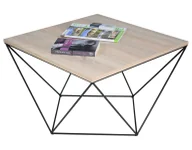 Ławy i stoliki kawowe - Kwadratowy stolik kawowy dąb sonoma + czarny H9-B58 - miniaturka - grafika 1