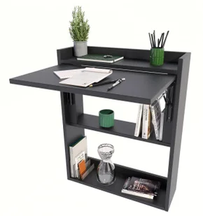 Elior Czarne małe składane biurko pod laptopa M9-C18 - Biurka Elior Czarne małe składane biurko pod laptopa M9-C18 - Biurka - miniaturka - grafika 1