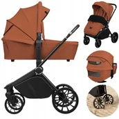 Wózki dziecięce - Wózek 2w1 GONDOLA SPACERÓWKA PRZÓD TYŁ AiryDots DUŻE KOŁA Lionelo Mika Plus - miniaturka - grafika 1