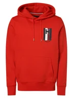 Bluzy męskie - Tommy Hilfiger Męska bluza z kapturem Mężczyźni Bawełna czerwony jednolity, M - miniaturka - grafika 1