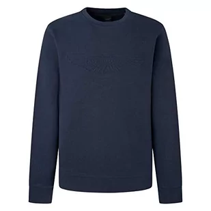 Hackett London Męska bluza AM wytłaczana, niebieska (granatowa), XL, Niebieski (granatowy), XL - Bluzy męskie - miniaturka - grafika 1