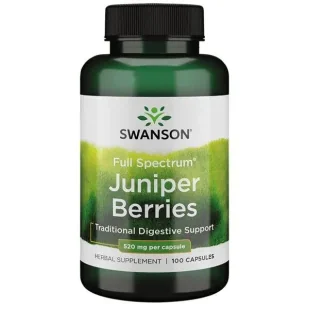 Swanson - Full Spectrum Juniper Berries, Wsparcie Trawienia, 520mg, 100 kapsułek - Witaminy i minerały - miniaturka - grafika 1