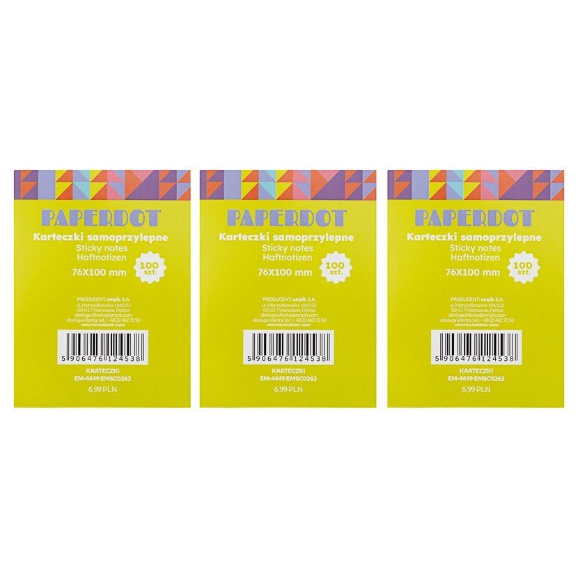 Paperdot, Karteczki samoprzylepne neonowe, mix kolorów
