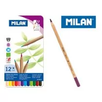 MILAN Kredki ołówkowe sześciokątne 12 kolory w metalowym opakowaniu - Kredki, ołówki, pastele i pisaki - miniaturka - grafika 1
