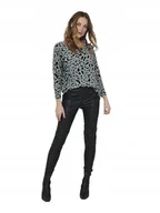 Swetry damskie - ONLY SWETER DAMSKI LUŹNY ZIELONY Z WZOREM M JPA - miniaturka - grafika 1