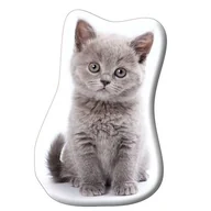 Kołdry i poduszki dla dzieci - Poduszka dekoracyjna kształtka Szary Kot 45 x 25 cm - miniaturka - grafika 1