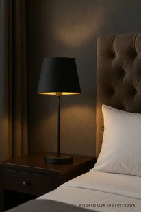 Czarna lampka nocna do sypialni w stylu glamour SIENA GOLD - Lampy stojące - miniaturka - grafika 1