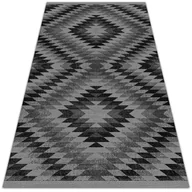 Dywany zewnętrzne - Nowoczesny dywan tarasowy Ciemne równoległoboki 60x90 cm - miniaturka - grafika 1
