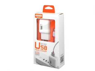 Ładowarka sieciowa SOMOSTEL 2A+KABEL IPHONE biała 2100mAh SMS-A52 - Ładowarki do telefonów - miniaturka - grafika 2