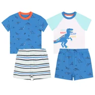 Śpiochy dla niemowląt - 2x Niebiesko-biała piżama chłopięca w dinozaury, certyfikat OEKO-TEX 3-6 m 68 cm - miniaturka - grafika 1