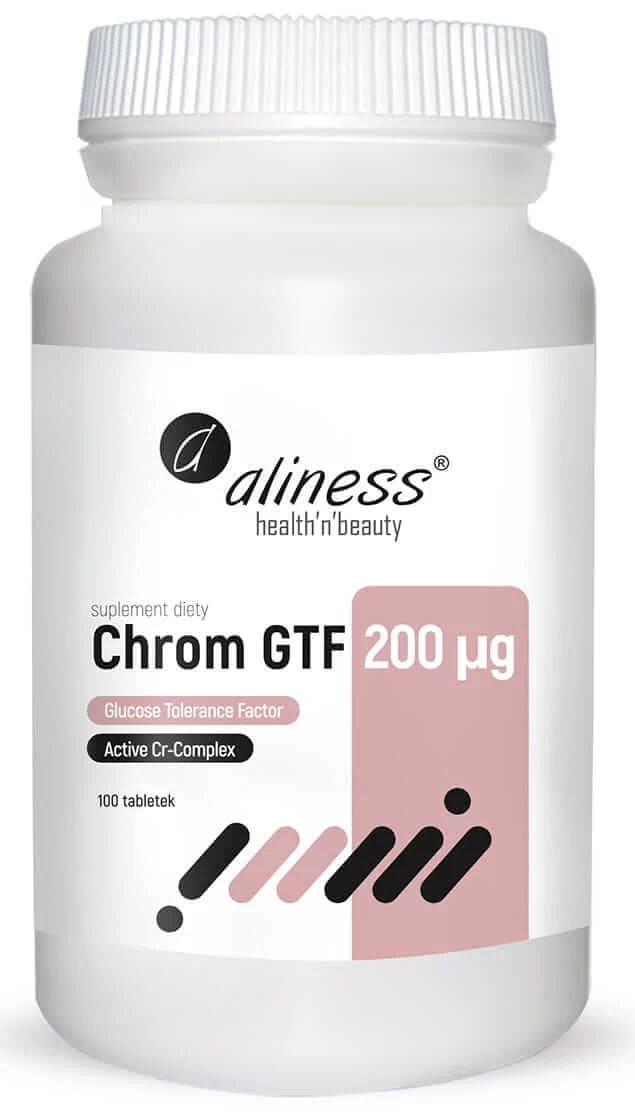 Aliness Chrom GTF Active Cr-Complex 200 g Chrom z Drożdży (100 tab) ali-131