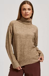 Sweter z golfem beżowy 4254, Kolor beżowy, Rozmiar XS, Moodo - Primodo.com - Swetry damskie - miniaturka - grafika 1