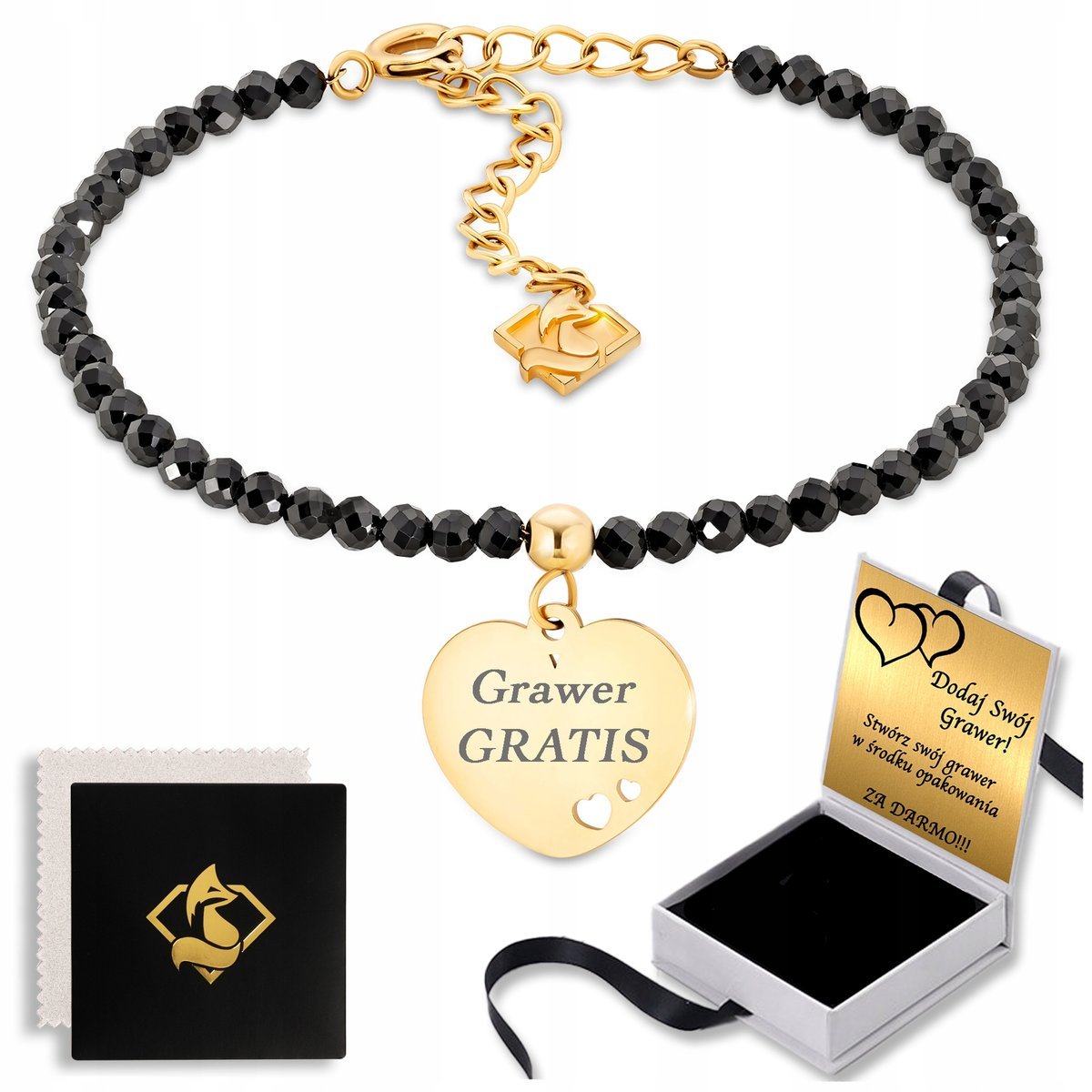 Bransoletka Damska z Grawerem z Kamieni Naturalnych Prezent dla