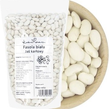 Fasola Biała Jaś Karłowy 1kg Naturalna Biała Kuchnia Zdrowia