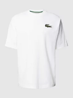 Koszulki męskie - T-shirt o luźnym kroju z wyhaftowanym logo - grafika 1